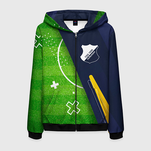 Мужская толстовка на молнии Hoffenheim football field / 3D-Черный – фото 1