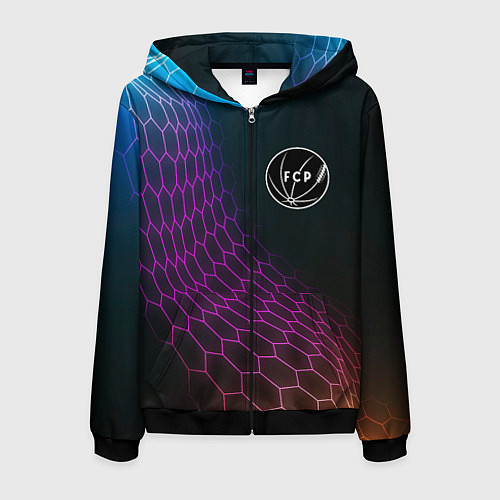 Мужская толстовка на молнии Porto футбольная сетка / 3D-Черный – фото 1