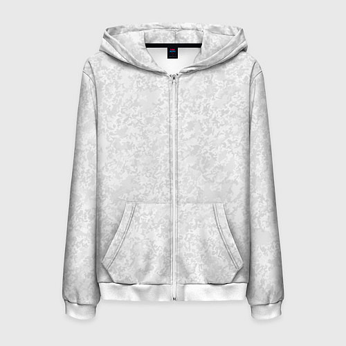 Мужская толстовка на молнии Светло-серый текстура / 3D-Белый – фото 1