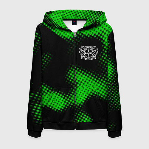 Мужская толстовка на молнии Bayer 04 sport halftone / 3D-Черный – фото 1