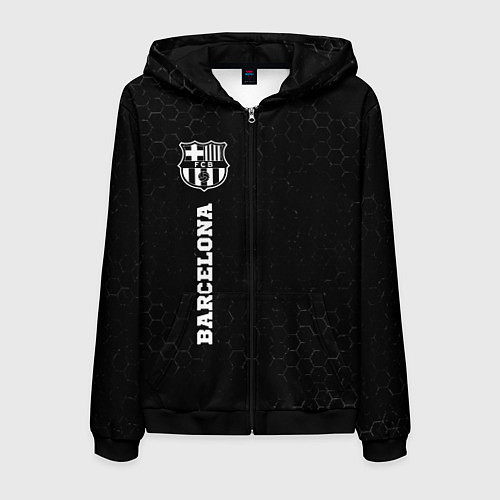 Мужская толстовка на молнии Barcelona sport на темном фоне по-вертикали / 3D-Черный – фото 1