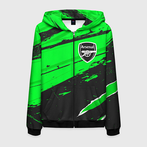 Мужская толстовка на молнии Arsenal sport green / 3D-Черный – фото 1