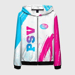 Мужская толстовка на молнии PSV neon gradient style вертикально
