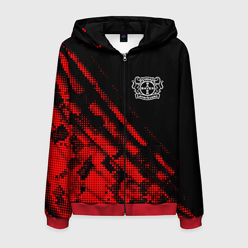 Мужская толстовка на молнии Bayer 04 sport grunge / 3D-Красный – фото 1