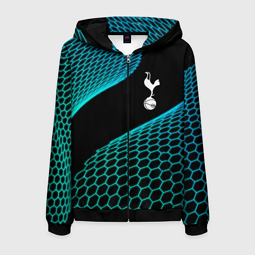 Мужская толстовка на молнии Tottenham football net / 3D-Черный – фото 1