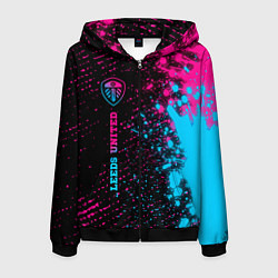 Мужская толстовка на молнии Leeds United - neon gradient по-вертикали