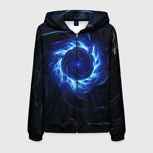 Мужская толстовка на молнии Синяя магическая абстракция / 3D-Черный – фото 1