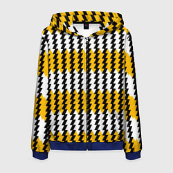 Мужская толстовка на молнии Вертикальные жёлто-белые полосы