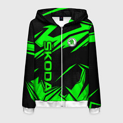 Толстовка 3D на молнии мужская Skoda - green uniform, цвет: 3D-белый