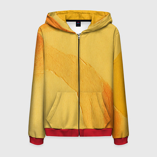 Мужская толстовка на молнии Желтая краска / 3D-Красный – фото 1