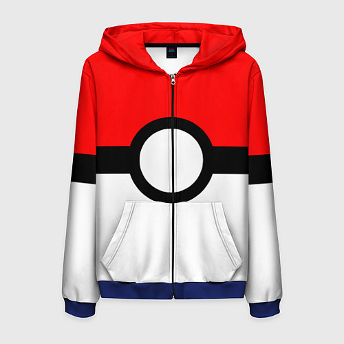 Мужская толстовка на молнии Pokeball texture / 3D-Синий – фото 1