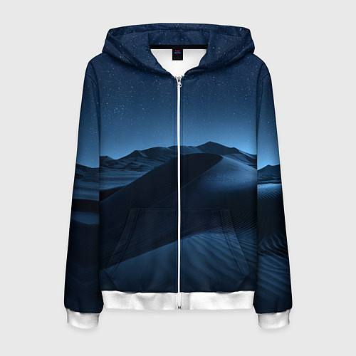 Мужская толстовка на молнии Дюна - звездное небо / 3D-Белый – фото 1