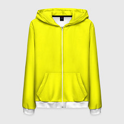 Толстовка 3D на молнии мужская Яркий желтый, цвет: 3D-белый
