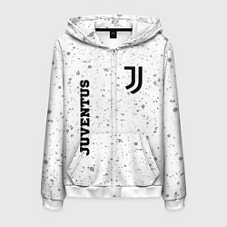 Толстовка 3D на молнии мужская Juventus sport на светлом фоне вертикально, цвет: 3D-белый