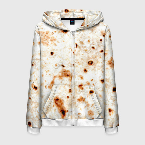 Мужская толстовка на молнии Текстура светлого лаваша / 3D-Белый – фото 1