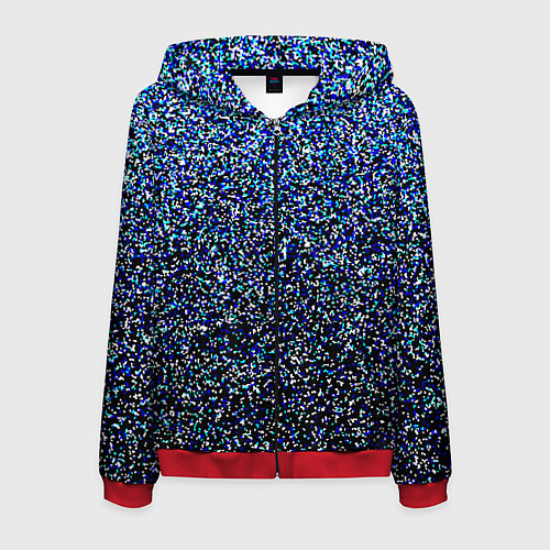 Мужская толстовка на молнии Шум пикселей / 3D-Красный – фото 1