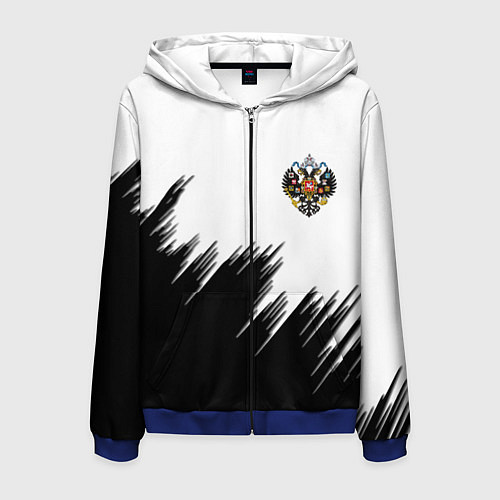 Мужская толстовка на молнии Герб РФ просто краски / 3D-Синий – фото 1