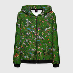 Толстовка 3D на молнии мужская Герои 3 Карта Сопряжения, цвет: 3D-черный