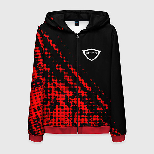 Мужская толстовка на молнии Genesis sport grunge / 3D-Красный – фото 1