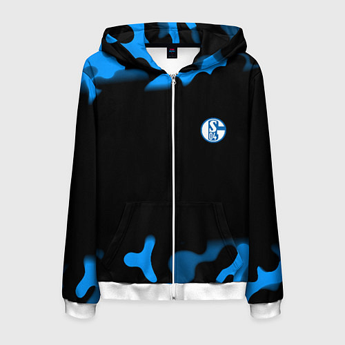Мужская толстовка на молнии Schalke 04 fc camo / 3D-Белый – фото 1