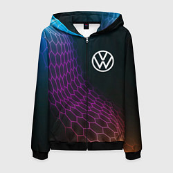 Мужская толстовка на молнии Volkswagen neon hexagon