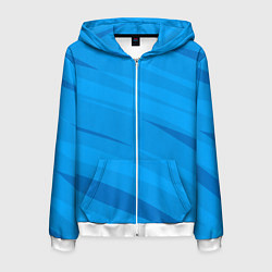 Мужская толстовка на молнии Насыщенный голубой полосами