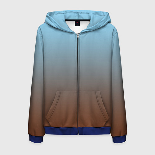 Мужская толстовка на молнии Текстура градиент / 3D-Синий – фото 1