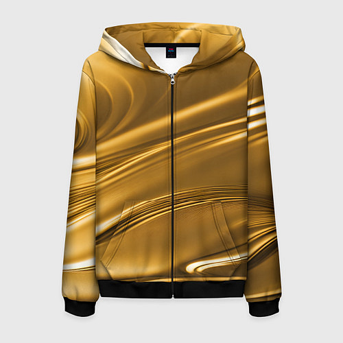 Мужская толстовка на молнии Золотой сплав абстрактная текстура / 3D-Черный – фото 1