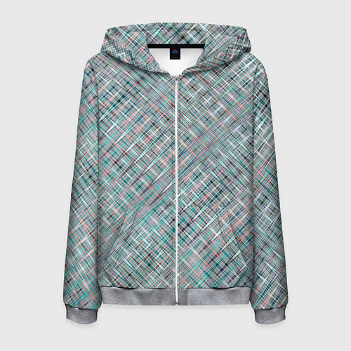 Мужская толстовка на молнии Светлый серо-голубой текстурированный / 3D-Меланж – фото 1