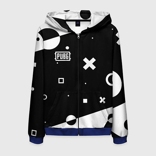 Мужская толстовка на молнии PUBG game pattern / 3D-Синий – фото 1