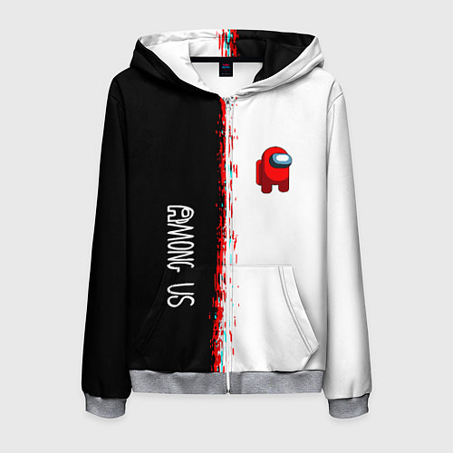 Мужская толстовка на молнии Among us предатель / 3D-Меланж – фото 1