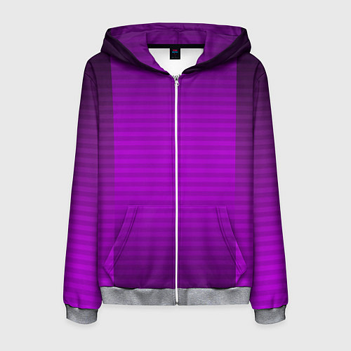 Мужская толстовка на молнии Фиолетовый градиентный полосатый комбинированный у / 3D-Меланж – фото 1