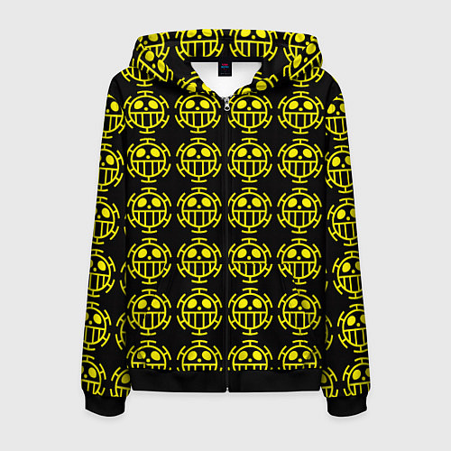 Мужская толстовка на молнии One piece pirate king pattern / 3D-Черный – фото 1