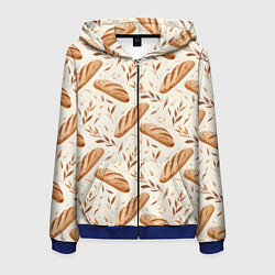 Толстовка 3D на молнии мужская Паттерн багет, цвет: 3D-синий