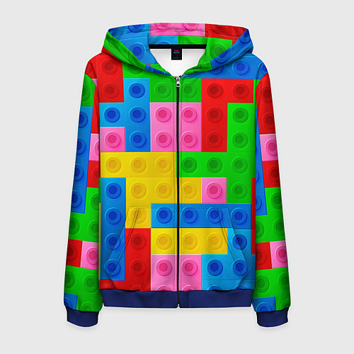 Мужская толстовка на молнии Блоки цветового конструктора / 3D-Синий – фото 1