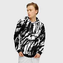 Толстовка 3D на молнии мужская Чёрно-белая абстракция: нейросеть, цвет: 3D-черный — фото 2