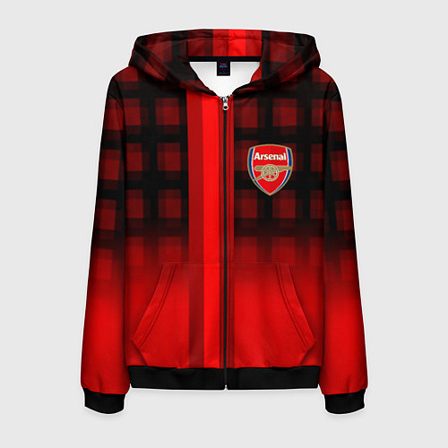 Мужская толстовка на молнии Arsenal fc sport geometry steel / 3D-Черный – фото 1