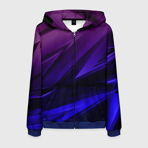 Мужская толстовка на молнии Абстракция из градиента и линий / 3D-Синий – фото 1
