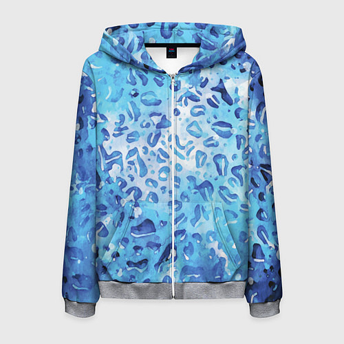 Мужская толстовка на молнии Абстракция паттерн воды и неба / 3D-Меланж – фото 1