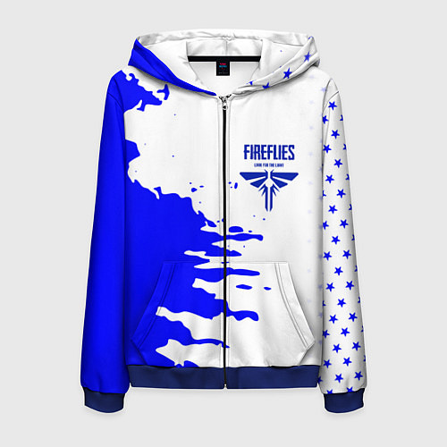 Мужская толстовка на молнии The last of us краски цикады / 3D-Синий – фото 1