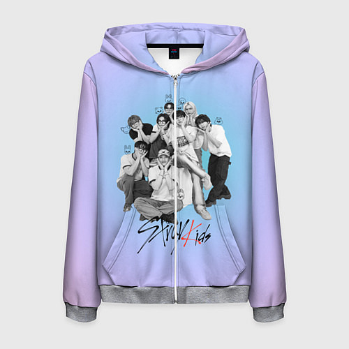 Мужская толстовка на молнии Stray Kids family photo / 3D-Меланж – фото 1