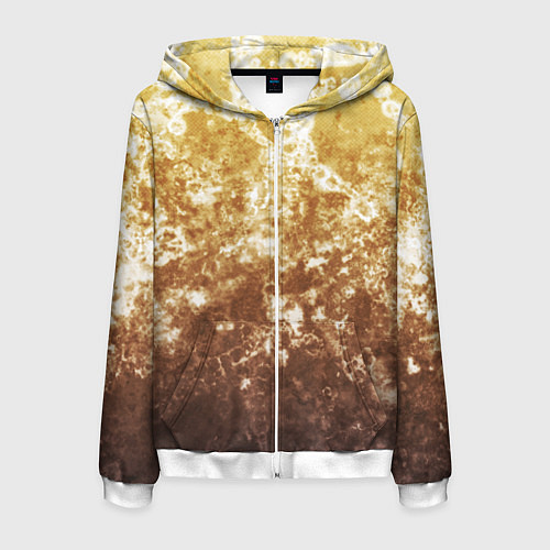 Мужская толстовка на молнии Абстракция - yellow sad weather / 3D-Белый – фото 1