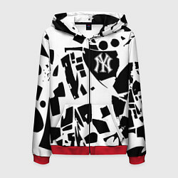 Толстовка 3D на молнии мужская New York yankees - abstraction, цвет: 3D-красный