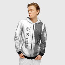 Толстовка 3D на молнии мужская Metallica - white gradient по-вертикали, цвет: 3D-черный — фото 2