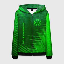 Мужская толстовка на молнии Volkswagen - green gradient вертикально