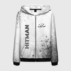 Мужская толстовка на молнии Hitman - white gradient вертикально