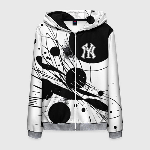 Мужская толстовка на молнии New York Yankees baseball team - abstraction / 3D-Меланж – фото 1