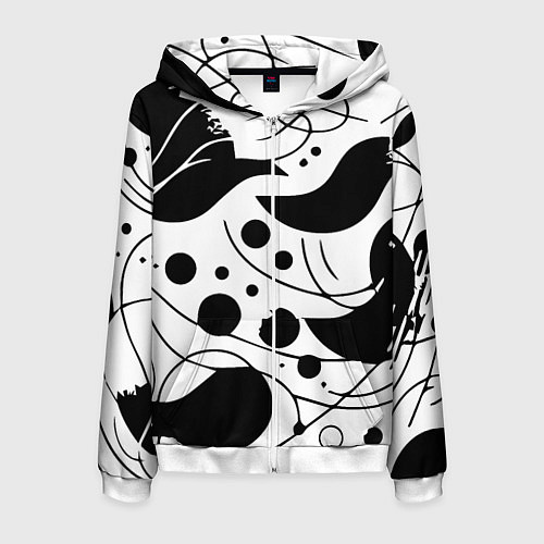 Мужская толстовка на молнии Fashion abstraction - ai art fantasy / 3D-Белый – фото 1