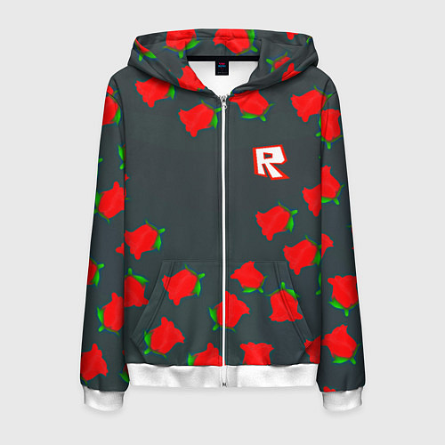 Мужская толстовка на молнии Roblox rose / 3D-Белый – фото 1