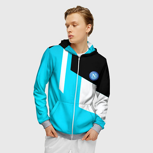 Мужская толстовка на молнии Napoli geometry fc / 3D-Меланж – фото 3